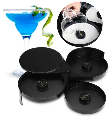 3-Stufen Salz-Zucker-Rimmer für Cocktailgläser, Schwarz