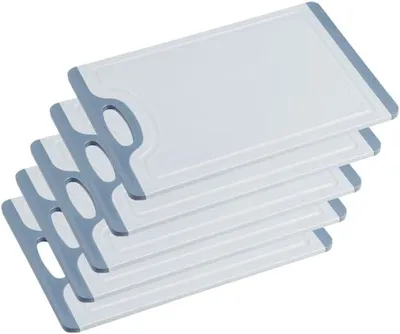 Immagine prodotto di Kesper 30825 | Confezione da 5 taglieri antiscivolo, in plastica, dimensioni: 23,5 x 14 x 0,75 cm, colore: blu