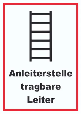 Produktbild von Schild Anleiterstelle tragbare Leiter A4 Rückseite selbstklebend