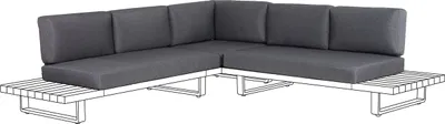 Produktbild von BELIANI Ersatzbezüge Grau aus Stoff 9-teilig mit Reißverschlüssen Modern Outdoor Rücken- und Sitzkissenbezüge für Gartenmöbel Loungemöbel