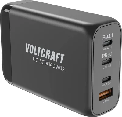 Image de Voltcraft UC-3C1A140W02 Adaptateur secteur AC/DC de bureau et prise de courant intérieur USB-A USB-C (VC-16619010)