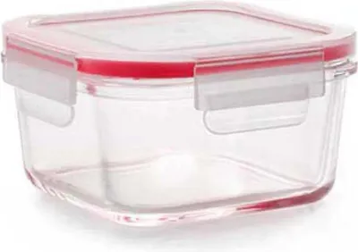 Image de Casserole Ibili-Borosilicato, verre borosilicate, 16 x 16 x 9,5 cm, 1 l, transparent/rouge