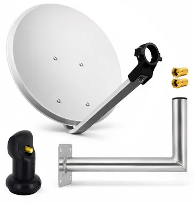Produktbild von PremiumX SAT Anlage 45cm Satellitenantenne Hellgrau Single LNB Wandhalter