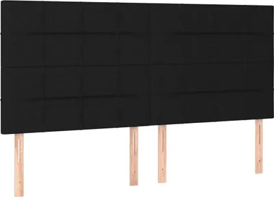 Produktbild von vidaXL Kopfteil Schwarz 200 x 5 x 118/128 cm Stoff