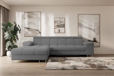 Produktbild von ALTDECOR Ecksofa mit Schlaffunktion und Bettkasten - COMA L - 271x203x79 - Schwarz Corner Sofa Eckcouch Couch L-Form, links/rechts angeordnet, Schlafcouch Ausziehbar Wohnlandschaft
