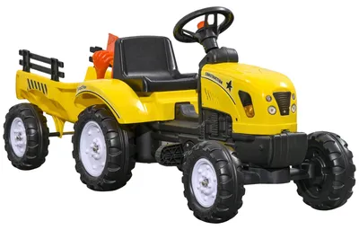 Obrázek produktu pro Pedálový traktor, odolnýPolyuretanmateriál, bezpečný pro děti, žlutý