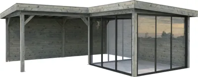 Produktbild von Palmako Carport/Pavillon Connect Lenna 24,9 m² Set 412 Slide grau tauchgrundiert