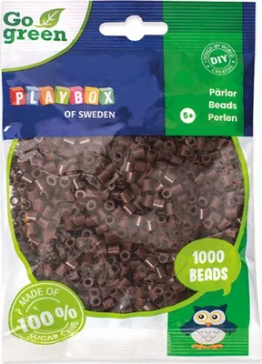 Produktbild von Playbox Bügelperlen Go green Midi 1000 Stk. braun