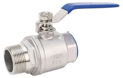 Imagen del producto de Válvula de bola de 1 1/4 pulgadas con rosca DN32, presión nominal de 1000 WOG, rosca interior x rosca exterior NPT