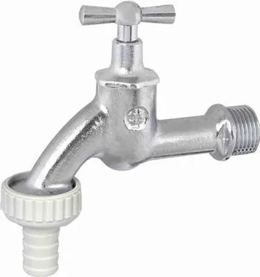 Immagine prodotto di Js Auslaufventil Mit Schlauchver. Knebel-Oberteil,3/4",Matt Chrom