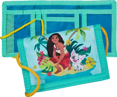 Produktbild von Undercover VAIANA 2 Geldbörse für Kinder, 9 x 2 x 13 cm, Türkis mit tropischem Design, Brustbeutel mit Kordel