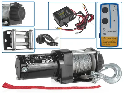 Obrázek produktu pro Elektrický naviják GEKO G81702, 12V 2500LB, kvalitní materiál, dynamické uvolňovací páky, dvě vertikální/horizontální kladky