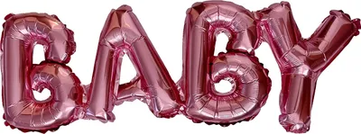 Produktbild von Oblique Unique Folien Luftballon Baby Schriftzug Folienballon Ballon für Baby Shower Party Deko Geburt Mädchen - rosé