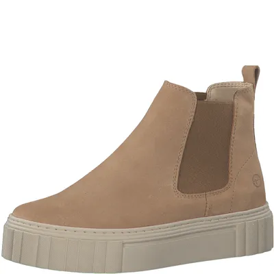 Produktbild von Tamaris Damen Stiefelette Chelsea Boot Leder sportliche Plateausohle 1-25460-29, Größe:38 EU, Farbe:Braun