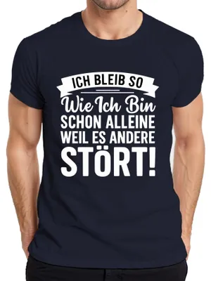 Immagine prodotto di Rimango come sono perché dà fastidio agli altri T-shirt da uomo sfacciatamente sarcastica, Navy, L