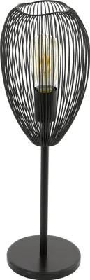 Produktbild von EGLO Tischlampe Clevedon, 1 flammige moderne Tischleuchte, Nachttischleuchte aus Stahl, Farbe: Schwarz, Fassung: E27, inkl. Schalter
