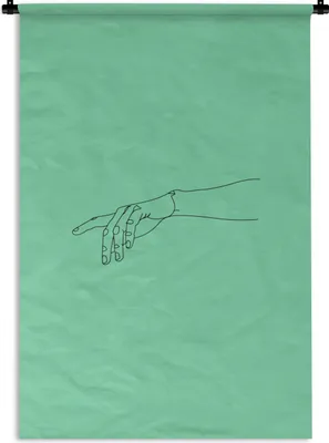 Produktbild von MuchoWow® Wandteppich Wandbehang Hand - Arm - Linienkunst 60x90 cm Tapisserie Dekoration Wandtuch - Foto-Teppich - Abwaschbar