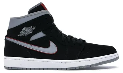 Produktbild von Jordan 1 Mid Black Particle Grey Gym Red - EU 41