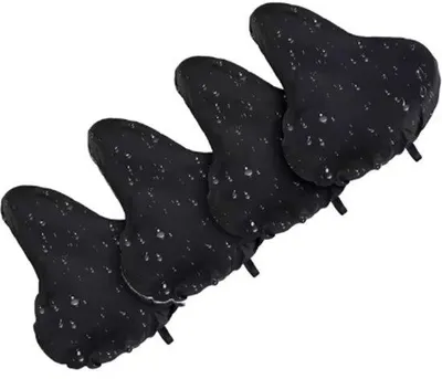 Produktbild von 4er-Set – Fahrradsattelbezug – Passend für alle Sättel – Schwarz – 27 x 24 cm – Für Damen, Herren und Mountainbikes – Wasserdicht – Nylon