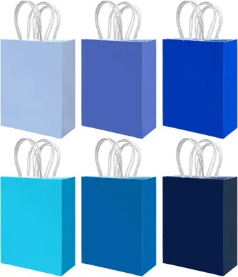 Produktbild von Blaue Geschenktüten 15x8x21cm mit Griffen