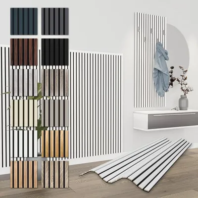 Produktbild von Akustikpaneel Schallabsorber Filzpaneel - Weiß - 138,5 x 60 cm - 0,83 m²