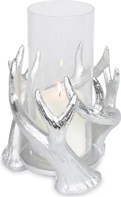 Produktbild von Geweih Kerzenhalter mit Glas 20cm