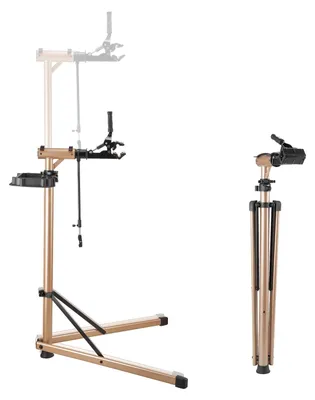 Productafbeelding van VEVOR fietsreparatiestandaard, fietsmontagestandaard (draagvermogen: 49,9 kg) met instelbare hoogte (1025–1510 mm) en grote opbergruimte voor gereedschap, inklapbaar onderhoudsstandaard voor mountainbikes en racefietsen