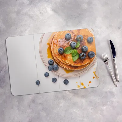 Produktbild von Tischset 4x45x30 cm + 10fi cm Platzset Tischmatte Platzmatte Untersetzer - Heidelbeer Pfannkuchen