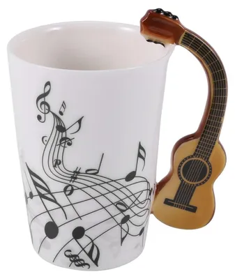 Produktbild von Keramik Tasse Gitarrenform für Kaffee, Milch, Tee