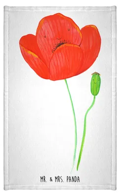 Produktbild von Mr. & Mrs. Panda Handtuch Blume Mohnblume - Weiß - Geschenk, Frotteehandtuch, Garten, Respekt, Baumwollhandtuch, Motivation, Klein, Glaube, Mini-Handtuch, Mohn, Religion