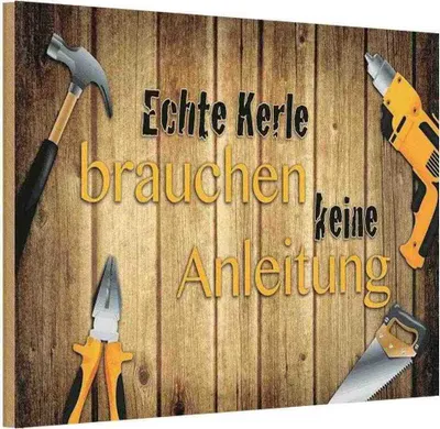 Produktbild von vianmo Holzschild 20x30 cm Kerle brauchen keine Anleitung Dekoration