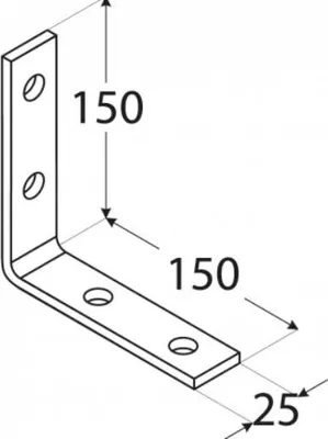 Produktbild von 20x Stuhlwinkel 150x150x25mm gelb verzinkt Winkelverbinder Möbelwinkel