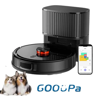 Produktbild von Robotersauger, 6000Pa Saugkraft, Selbstentleerungsdock, Li-Ionen-Batterie, 500-999W Leistung, Staubbehälter