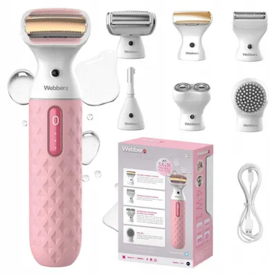 Obrázok produktu pre Holiaci strojček, zastrihávač a epilátor Webber LG400 pre ženy, Wet&Dry na telo a tvár, 4 v 1