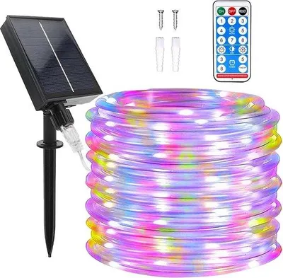 Image de Lumière décorative solaire d'extérieur - Guirlande lumineuse solaire de 21 m avec 200 LED et télécommande, étanche, pour la décoration de fêtes de jardin