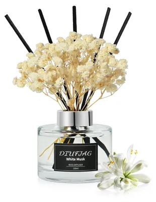 Raumduft mit Rattanstäbchen 150 ml – Weißer Moschus