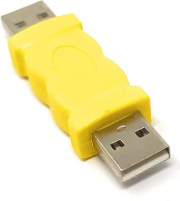 Produktbild von USB 2.0 Adapter Typ A Stecker zu Stecker Kabel in Gelb