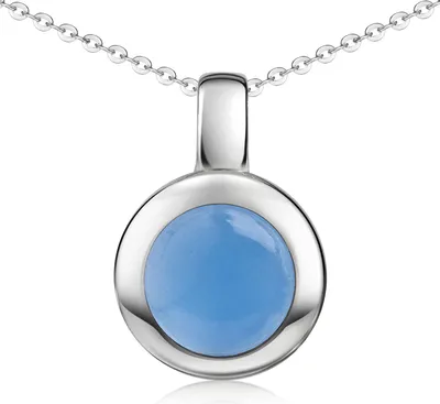 Produktbild von MATERIA by Matthias Wagner Chalcedon Edelstein Anhänger Silber 925 rund KA-38-Chalcedon
