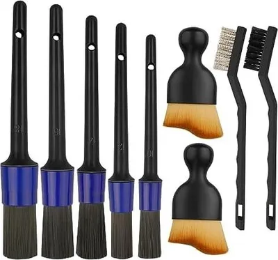 Produktbild von 9 Stück Auto Reinigungspinsel Detailing Pinsel Set, Ultrasoft Detail Bürste, Auto Reinigungsbürsten Auto Detailing Pinsel Für Auto Innenraum und Außenraum