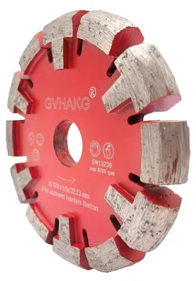 Immagine prodotto di Disco diamantato segmentato a T per taglio del calcestruzzo, modello Tuck Point, diametro 120 mm, larghezza 15 mm, foro di 22,23 mm,