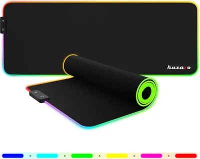 Image de Huzaro Grand tapis de souris de jeu RGB LED 80x30cm anti-dérapant