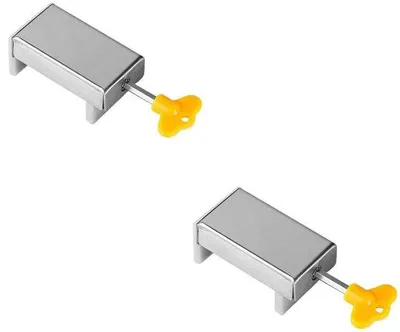 Produktbild von Schlösser für Fenster - Verstellbar - Schiebefensterschlösser - Sicherheitsschlösser - Fensterstopper - Für zu Hause, Hotel, Schule, Krankenhaus - Silber