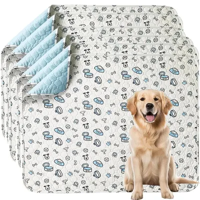 Produktbild von Waschbares Set mit 6 Unterlagen für Welpen, absorbierende, wiederverwendbare Urinpad-Unterlagen, 45 x 60 cm