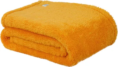 Produktbild von DoubleDry Teddy Kuscheldecke - 130x170 cm - - Weiche Sofadecke - Flauschige Wohndecke - Gelb