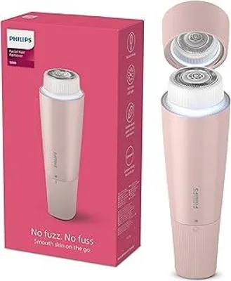 Produktbild von Philips Gesichtshaarentferner, 5000 Series, Haarentfernungsgerät für Frauen, kabellos und kompakt, mit hypoallergenem Kopf, sanftes und schnelles Entfernen feinster Haare im Gesicht, Modell BRR454/00