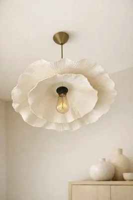 Produktbild von Opviq, Moderne Deckenleuchte (Chandelier) mit Kunststoffkörper, Ø58 cm, höhenverstellbar (75-80 cm), E27 Fassung, IP20, elegantes Creme-Design für stilvolle Räume.