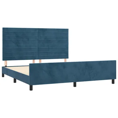 Obrázok produktu pre Rám postele bez matraca tmavomodrý 160x200 cm zamat