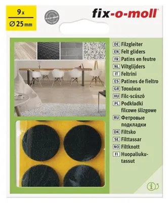 Image de Patins en feutre ronds 25mm brun fix-o-moll