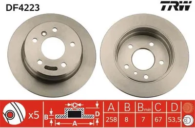 Produktbild von TRW Bremsscheiben (2 Stück) Hinterachse DF4223