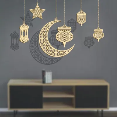 Produktbild von Eid Mubarak Anhänger Eid Mubarak Festival Party Decor Supplies Ungiftige Home Dekoration für Türen Fenster